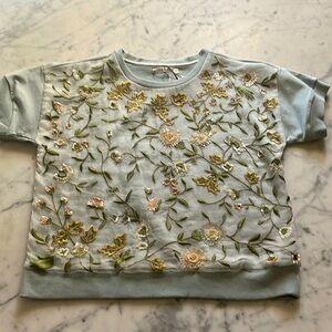 Alice + Olivia hand embroidered sweatshirt